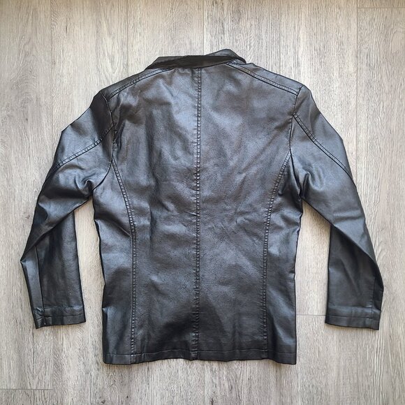 vintage vegan leather jacket! no tag size M-L - Picture 6 of 6